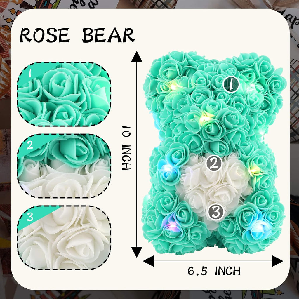 Valentines Day Gifts Rose Bear Gifts for Women, Rose Teddy Bear Gifts for Girlfriends, Romantic Gifts for Girls Mom Women Girlfriend, Anniversary Valentines Day Gifts for Her, Wife Gifts