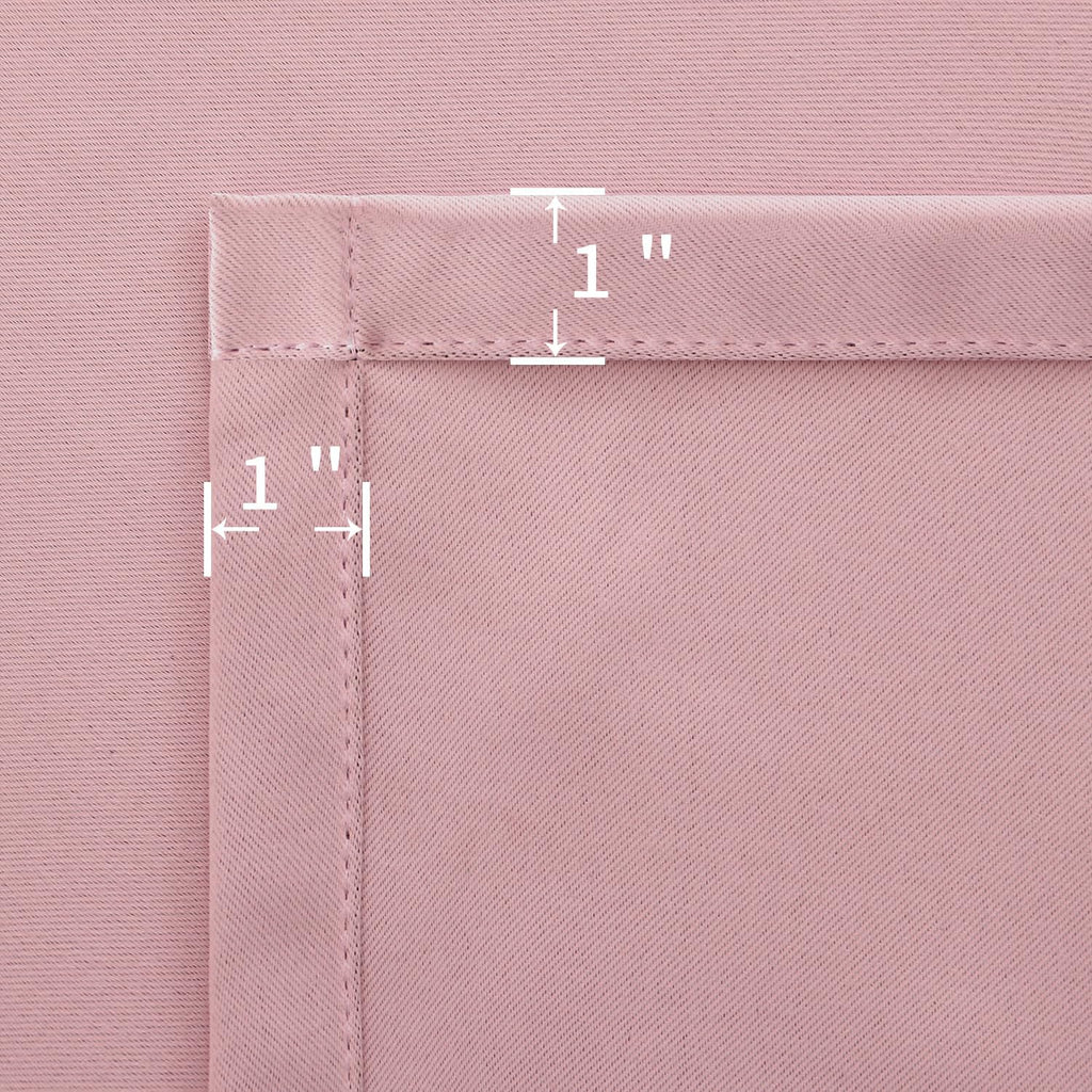 Rod Pocket and Back Tab Blackout Curtains for Bedroom - Thermal Insulated Room Darkening Curtains for Living Room, 2 Window Curtain Panels (52 X 95 Inch, Pink)