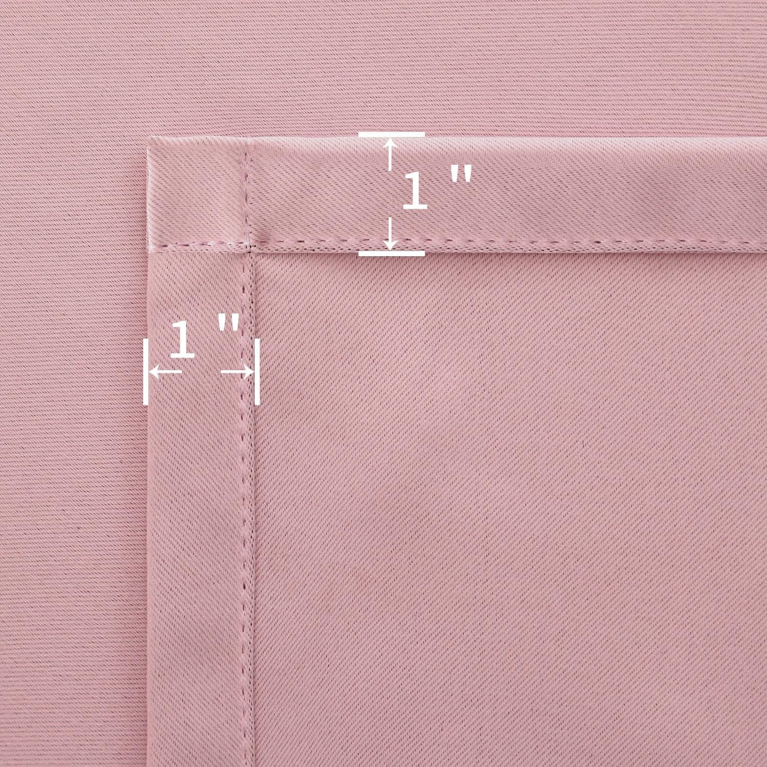 Rod Pocket and Back Tab Blackout Curtains for Bedroom - Thermal Insulated Room Darkening Curtains for Living Room, 2 Window Curtain Panels (52 X 95 Inch, Pink)