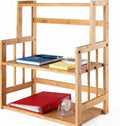 Bamboo Spice Rack 3-Tier Kitchen Countertop Organizer, Adjustable Shelf Pantry Storage Stand for Herbs, Jars, and Bottles